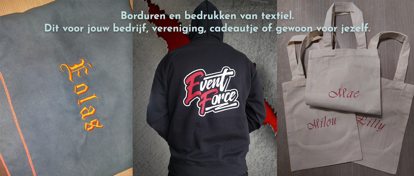 Creosi, borduren en bedrukken van textiel.